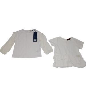 Habitual and 7 For All Mankind Girls White Infant Tops Size 12 Months